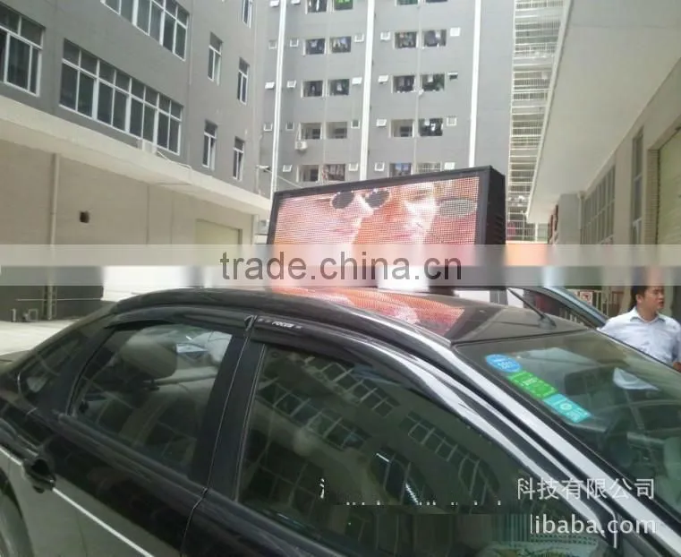 taxi LED top light box/taxi roof advertising display with pixel 5