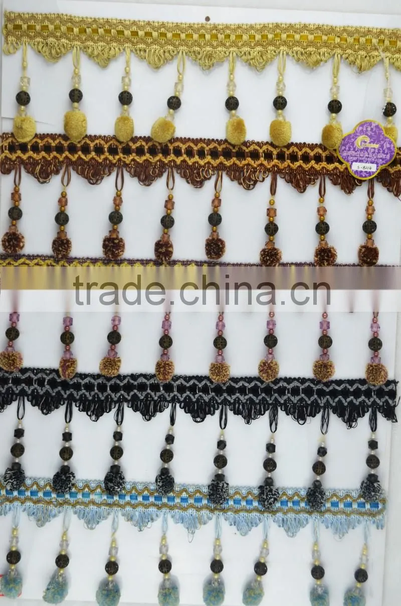 curtain decorative pompon fringing lace