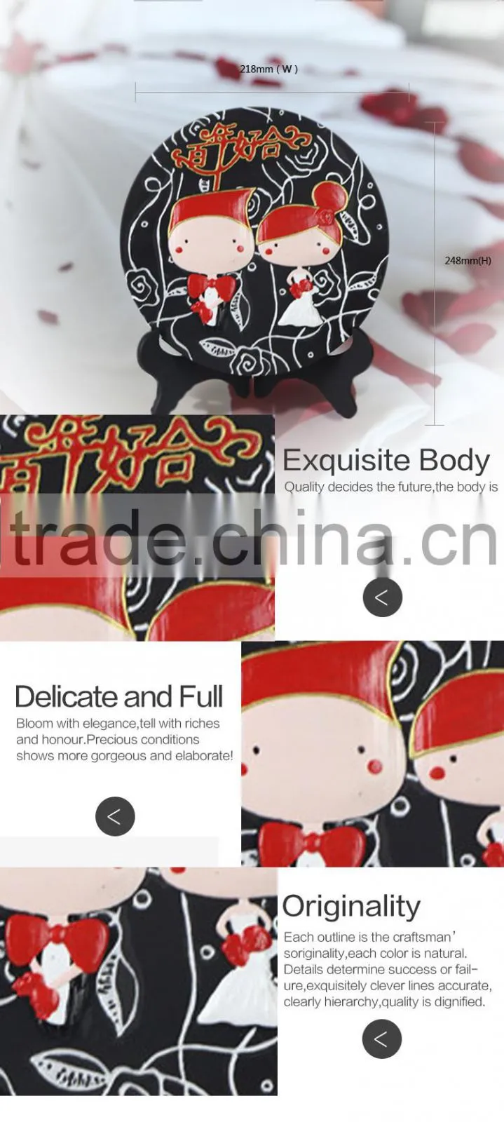 wedding decoration plate formaldehyde benzene removal resin artware