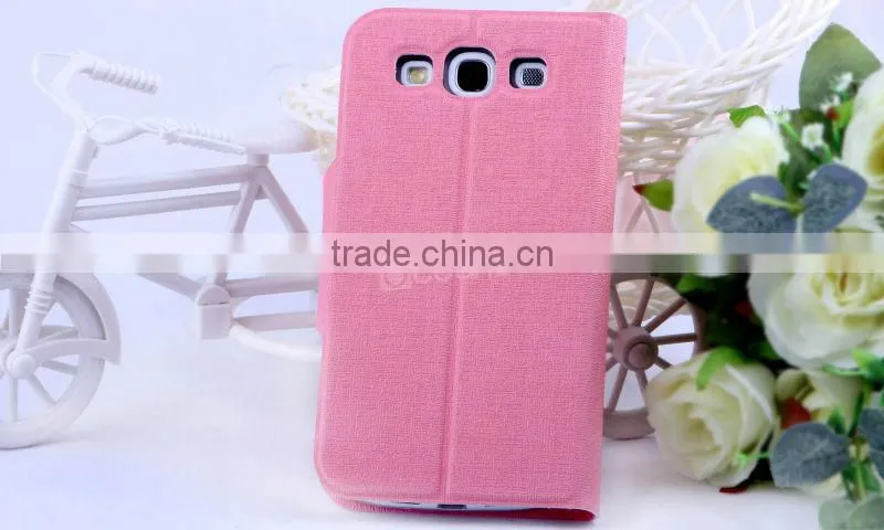 Good quality beauty leather wallet case for samsung galaxy s3 leather skin case