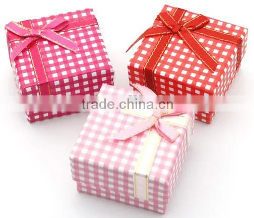 Custom logo ribbon decorative watch gift box jewelry packing box