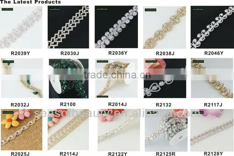 Fancy rhinestone wedding belts and bridal sashes for dress handmade WA019