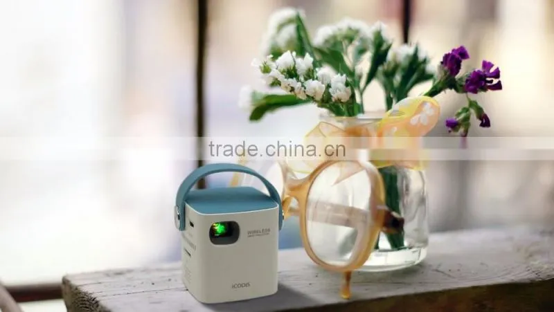 iCODIS M100 Projector, DLP Pico Home Theater, WIFI Wireless Connectivity,1.7" Portable Size & 120" Display, 30,000 Hour LED