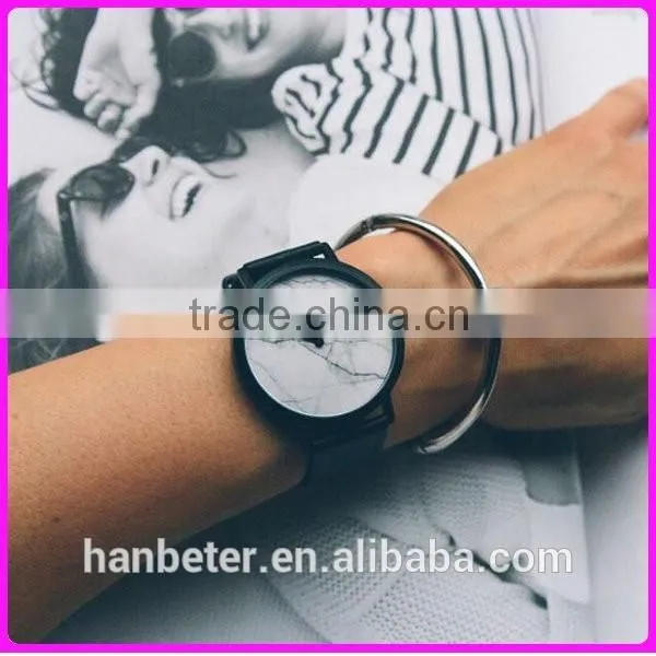Clear marble face watches men luxury quartz watches bezel japan movt