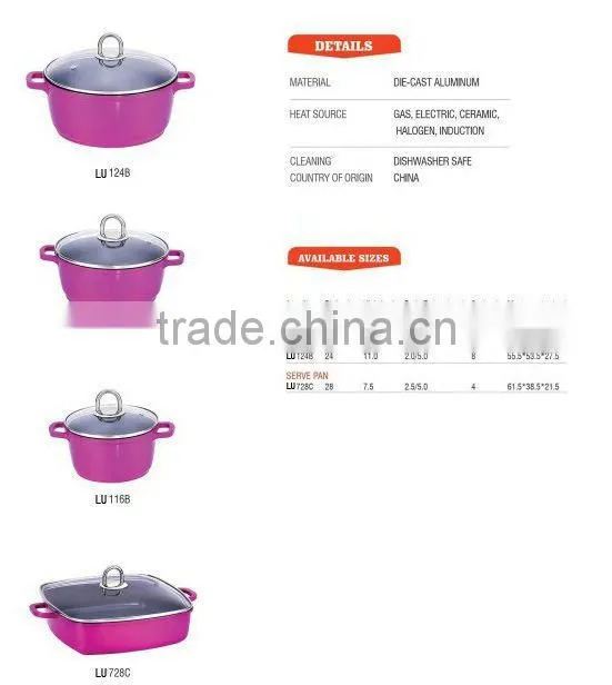 Die-casting aluminum non-stick frying pot pot 28 party /16 /20 /24.
