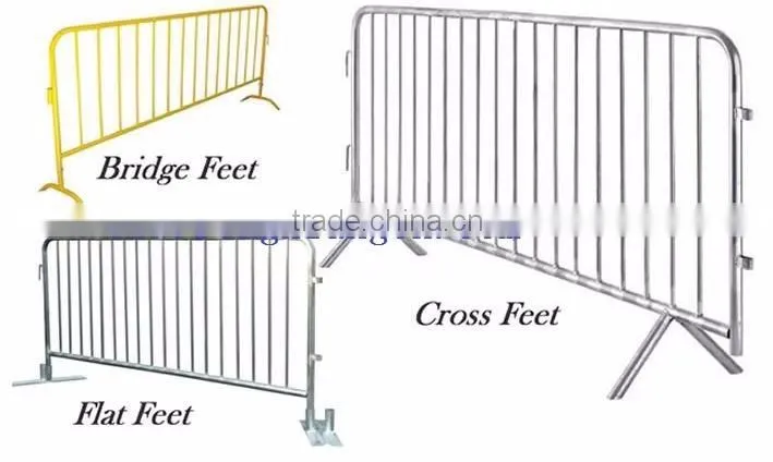 temporary fixed leg concert crowd control barrier for sale aluminum safety pedestrian barrier, event crowd barrier
