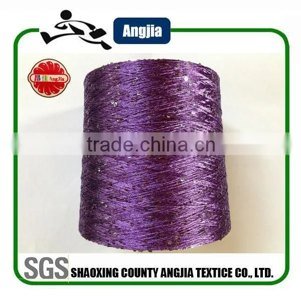 Sequins yarn,sequin blended hand kniting yarn