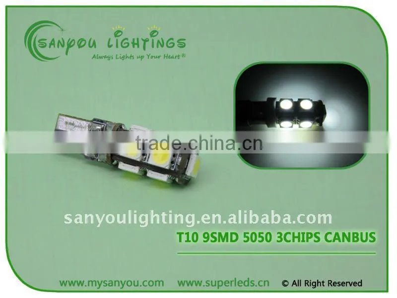 Canbus 9smd 5050 error free car led light , canbus function, warning canceller auto led bulb