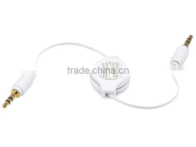 Hot sell retractable 3.5mm audio cable stereo male to male connectio audio cable