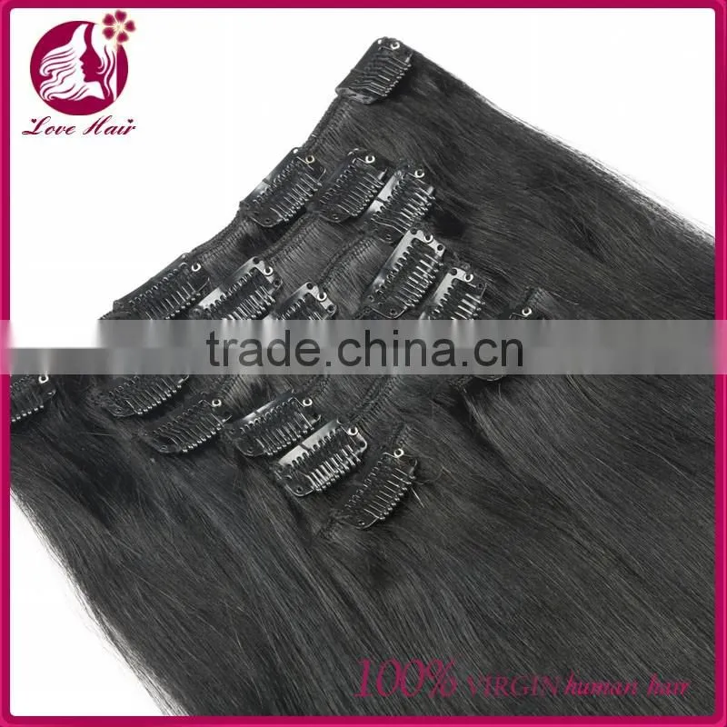 100% unprocessed virgin clip in malaysian hair extension
