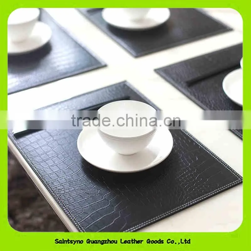 Classic 100% Reversible Leather Coaster Heat Resistant Leather Placemat 16018