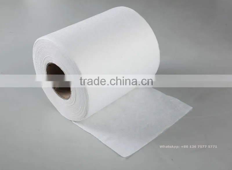 viscose rayon fabric for making wipes OEM 50 gsm/s.q.m 50% rayon 50% polyester household cleaning spunlace wipes
