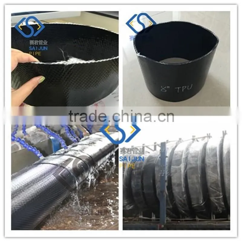 TPU Layflat hose for water discharge in oil industry 10'' 12'' diameter