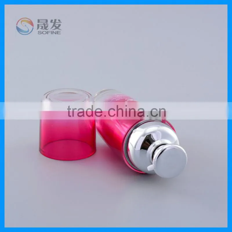 Empty acrylic cosmetic sunscreen lotion pump bottle