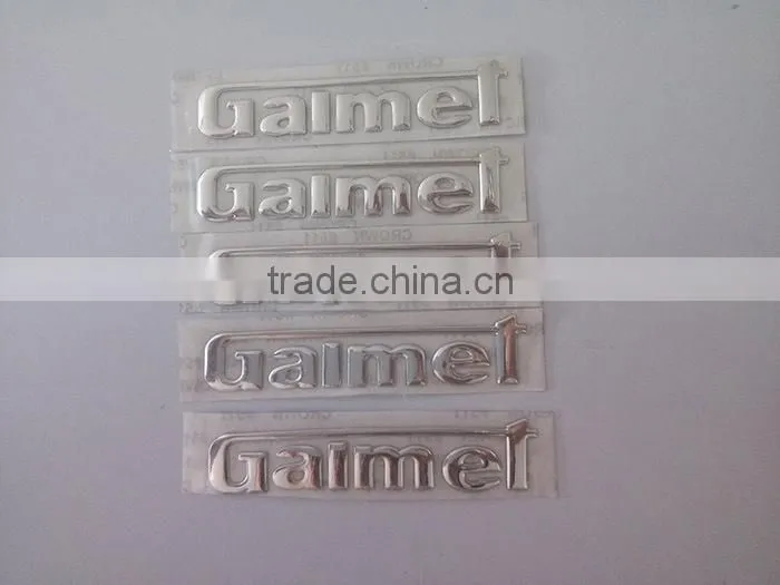 Metal company name logo sticker