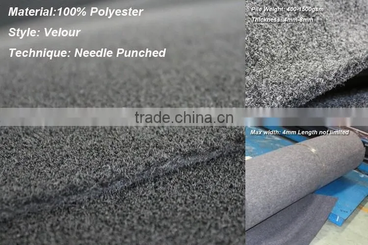 Plain nonwoven durable needle punched polyester showroom carpet