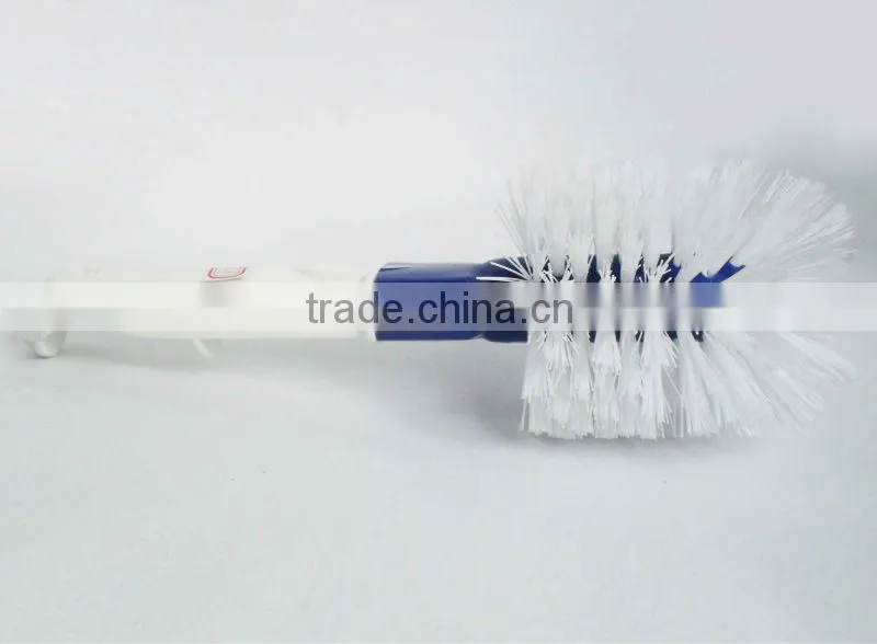 Polybristle Corner Toilet Brush on EZ-Clip Handle, Plastic Swimming Pool Cleaning Brush