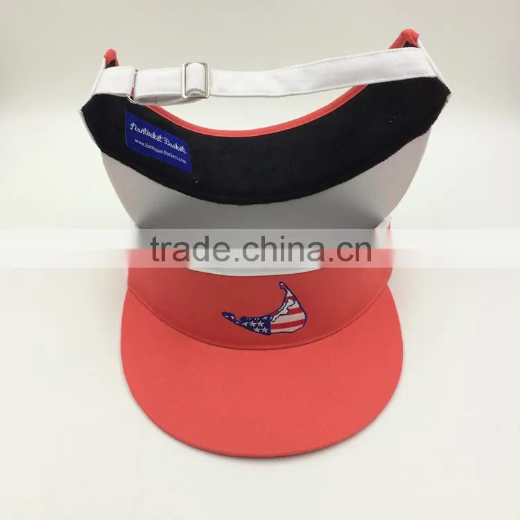wholesale customize design your own logo red sun visor with embroidery