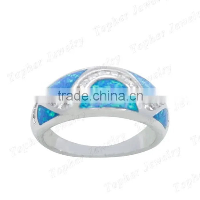925 Fashion literary girl opal ring classic simple ring design