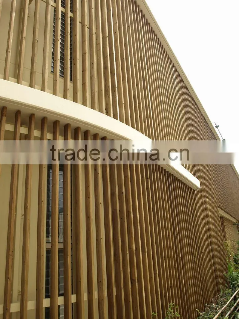 Outside solid thermowood wall panels