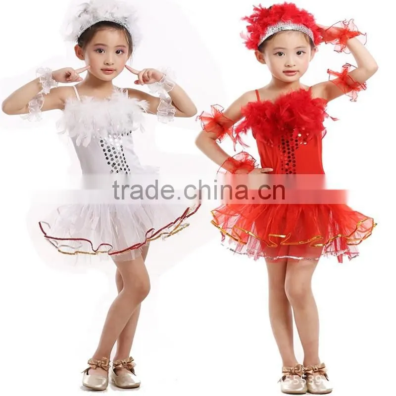 New Children sequins modern dance dress latin jazz dance dress girl stage shows clothes