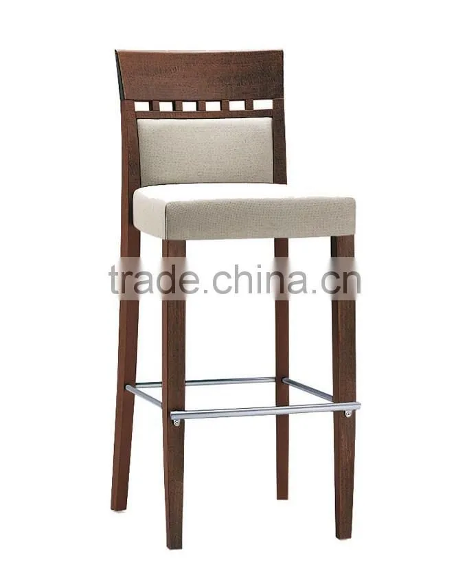 wooden furniture cheap price restaurant bar stool bar chair with metel footrest
