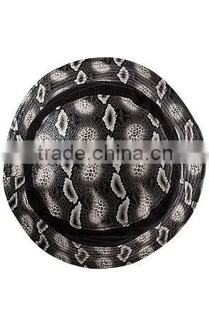 black cotton splice matching blank cool bucket caps and hat for men snakskin leather bucket hat