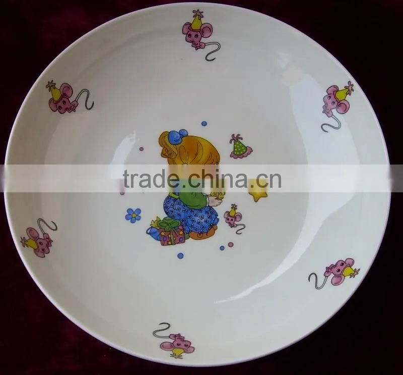 7.5inch fruit plate for kids , children dinner plate 7.5inch , porcelain plate with lovely design for kids