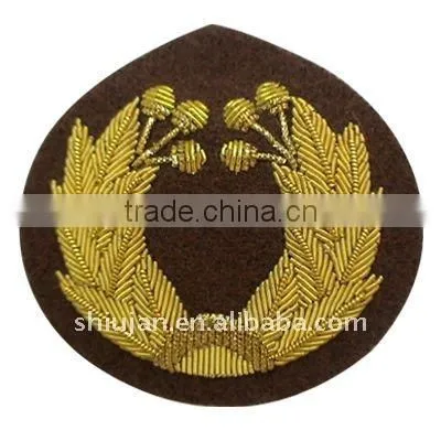 Bullion wire embroidery military hand badges---SH0090