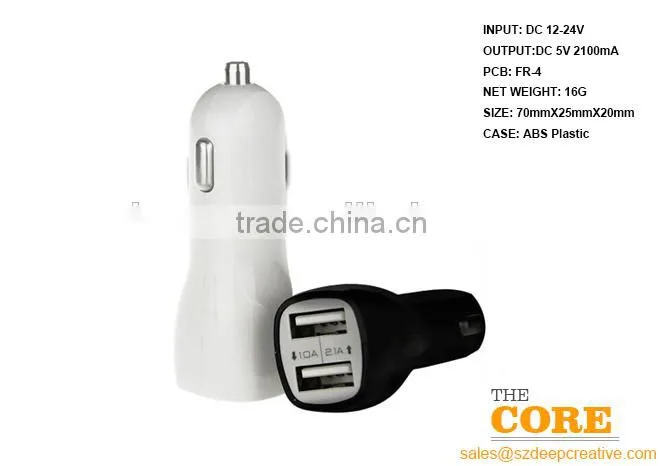 M2 two USB port car charger,2 port car charger,cheap car usb charger,Auto Charger