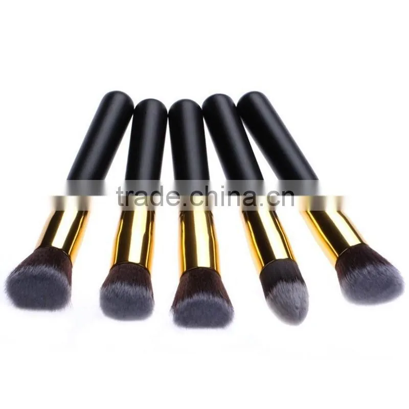 Hot sale high quality 10pcs Black gold Synthetic Kabuki Makeup Brush Set with private label