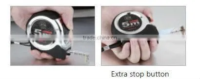 Steel measuring tape with chrome plated case