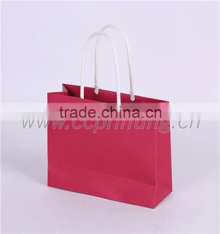 Plain Red Kraft Paper Shopping Bag for Christmas Gift