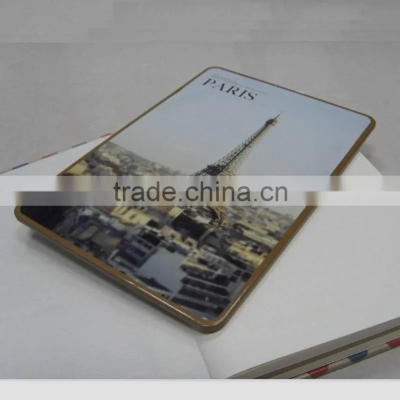 OEM top quality wholesale book-jacket metal tin book certificate diary cover