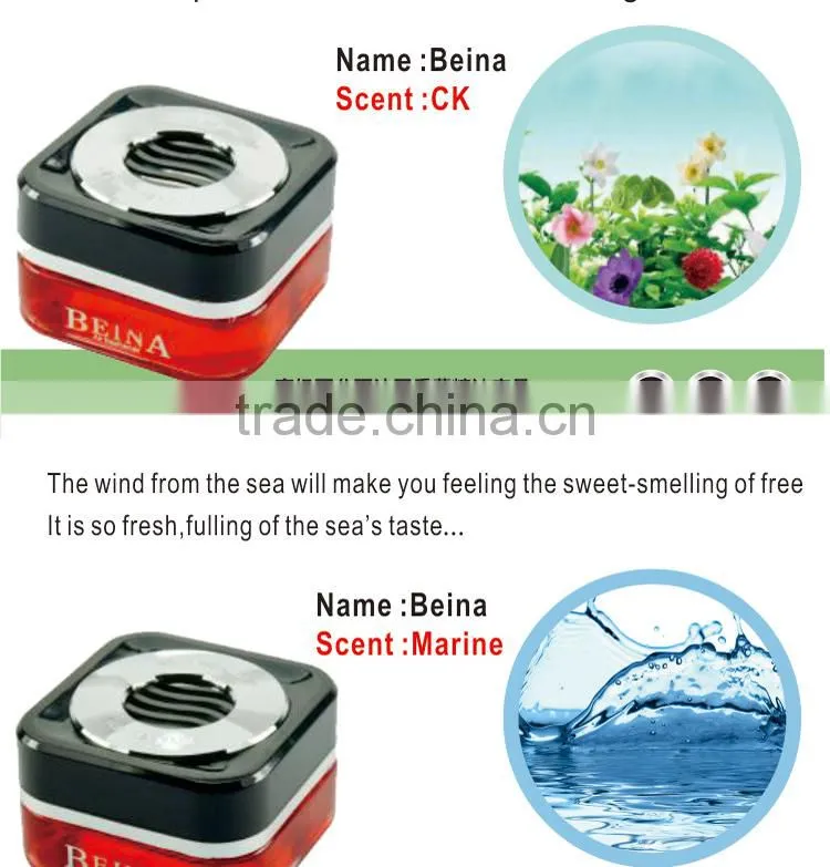 2016 brand good smell scents glass gel air freshener-car perfume factory