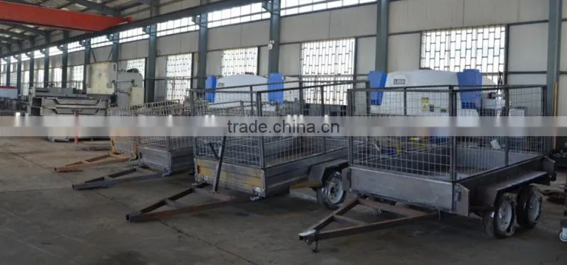 hot dipped galvanized single axle hydraulic farm box tipping trailer