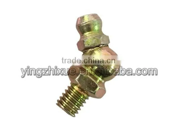 M6x1 45degree Grease Gun Zerk Fitting Yellow Zinc Plated