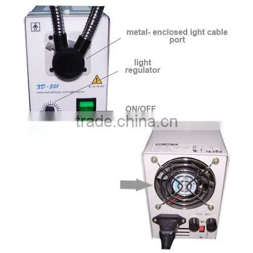 Newly Design Dual Metal Pipe Fiber Optic Halogen Illuminator/ with Interchangeable Lighting Color 110V/220V