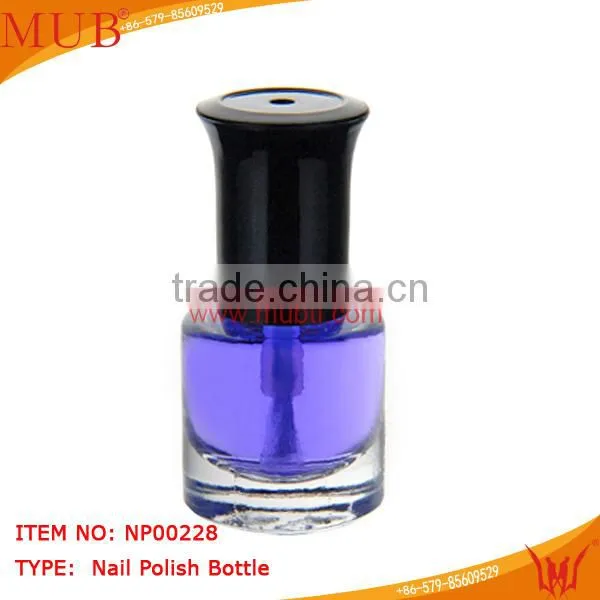 pe nail polish bottle with plastic cap and brush