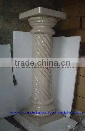 CUSTOM DESIGN VERONA BEIGE MARBLE PEDESTALS
