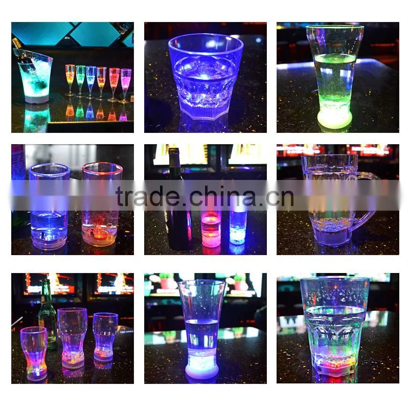 custom led cup glow lighting multicolor promotional stock led champagne glass