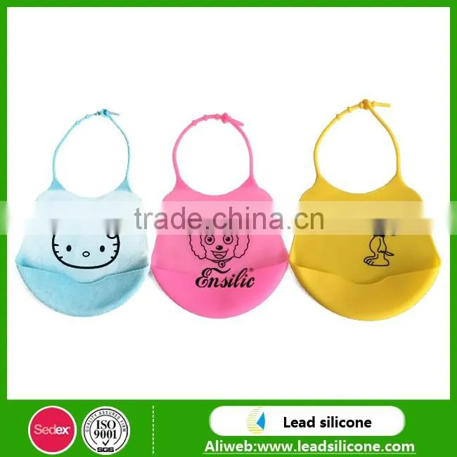 Food grade custom design Christmas plain washable waterproof silicone baby bib