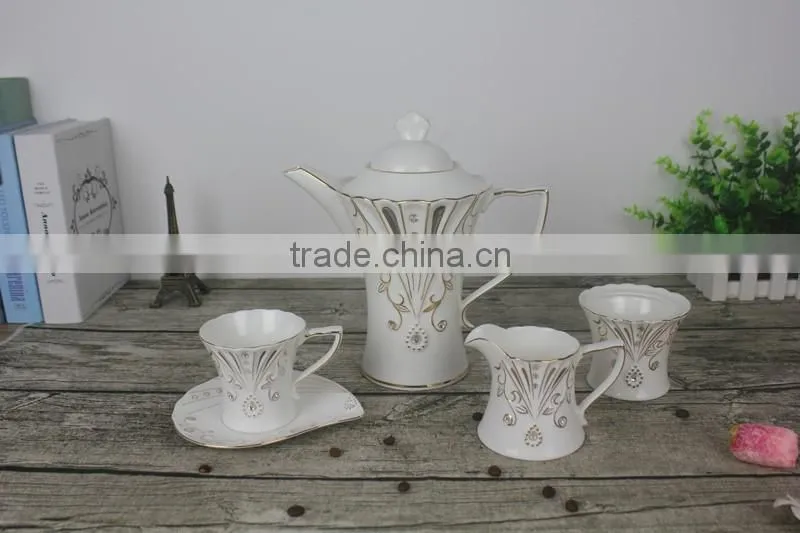 Eco-feature stockage golden classical coffee cup set