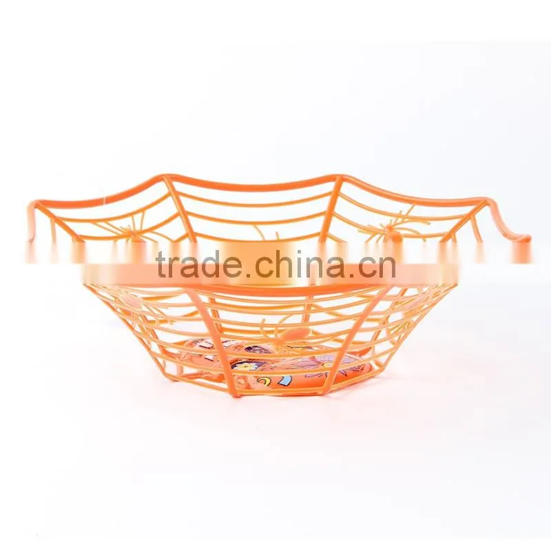 Plastic Halloween Spider Web Basket Fruit Basket