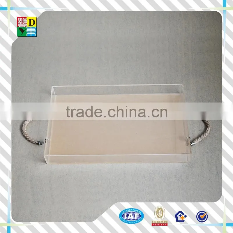 2015 acrylic food tray acrylic serving drink tray acrylic custom printed trays for hotel use PMMA material serving tray