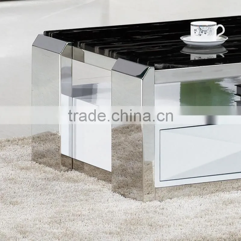 hot sale stainless steel base living room furniture marble top coffee table