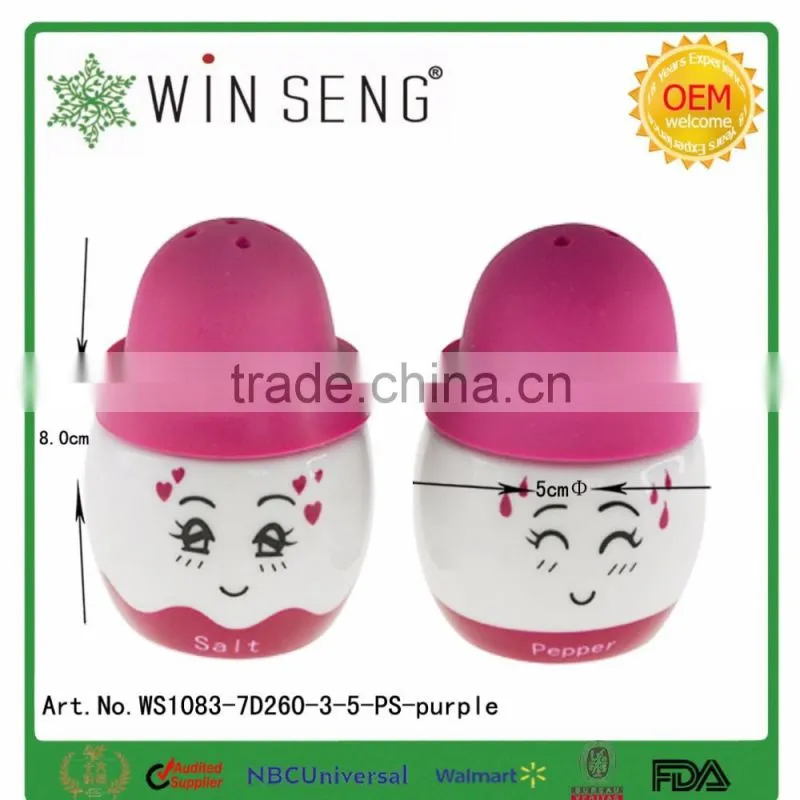 Porcelain condiment set Oil & Vinegar Bottle salt & pepper shaker