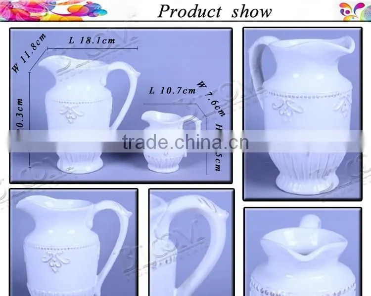 Cheap ceramic white pitcher
