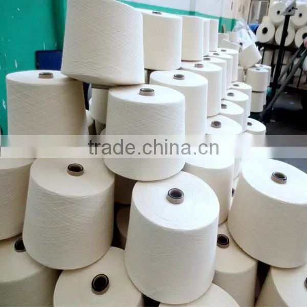 Pure cotton yarn 21s/2 carded and open end in raw white pattern high quality