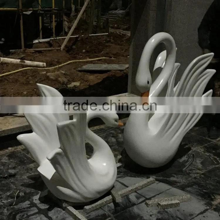 FRP display swan sculpture figurine